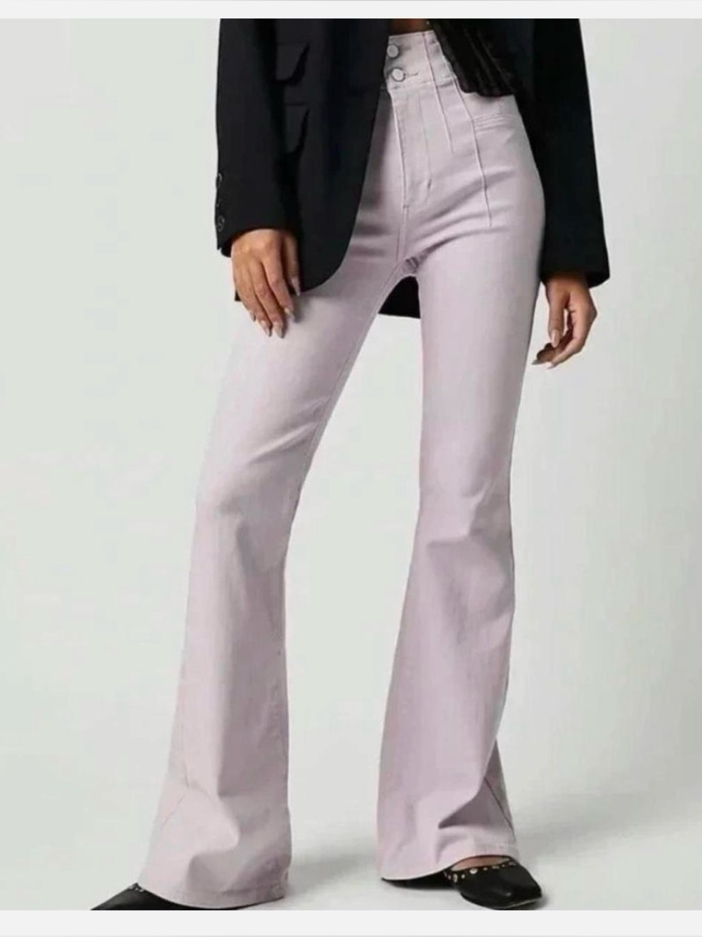 NEW Free People Jayde High Rise Flare Jeans Lavender 27 $98